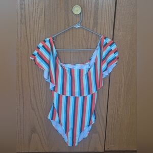 OZOWO Women's Colorful Stripe One Piece Swimsuit Size S